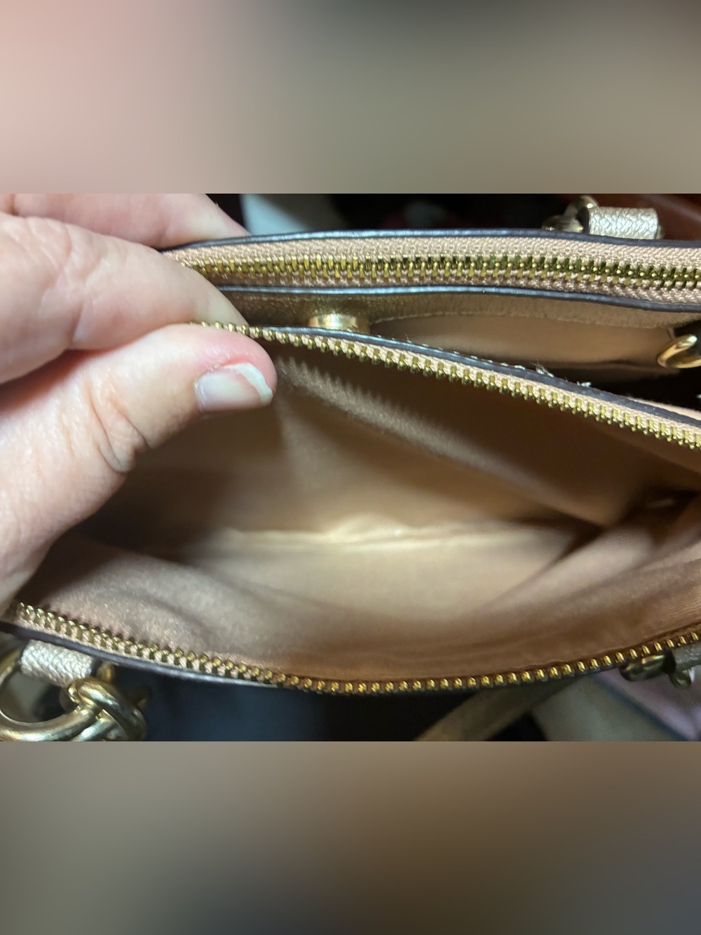 Coach Metallic Gold Signature Shoulder Satchel - Picture 7 of 8